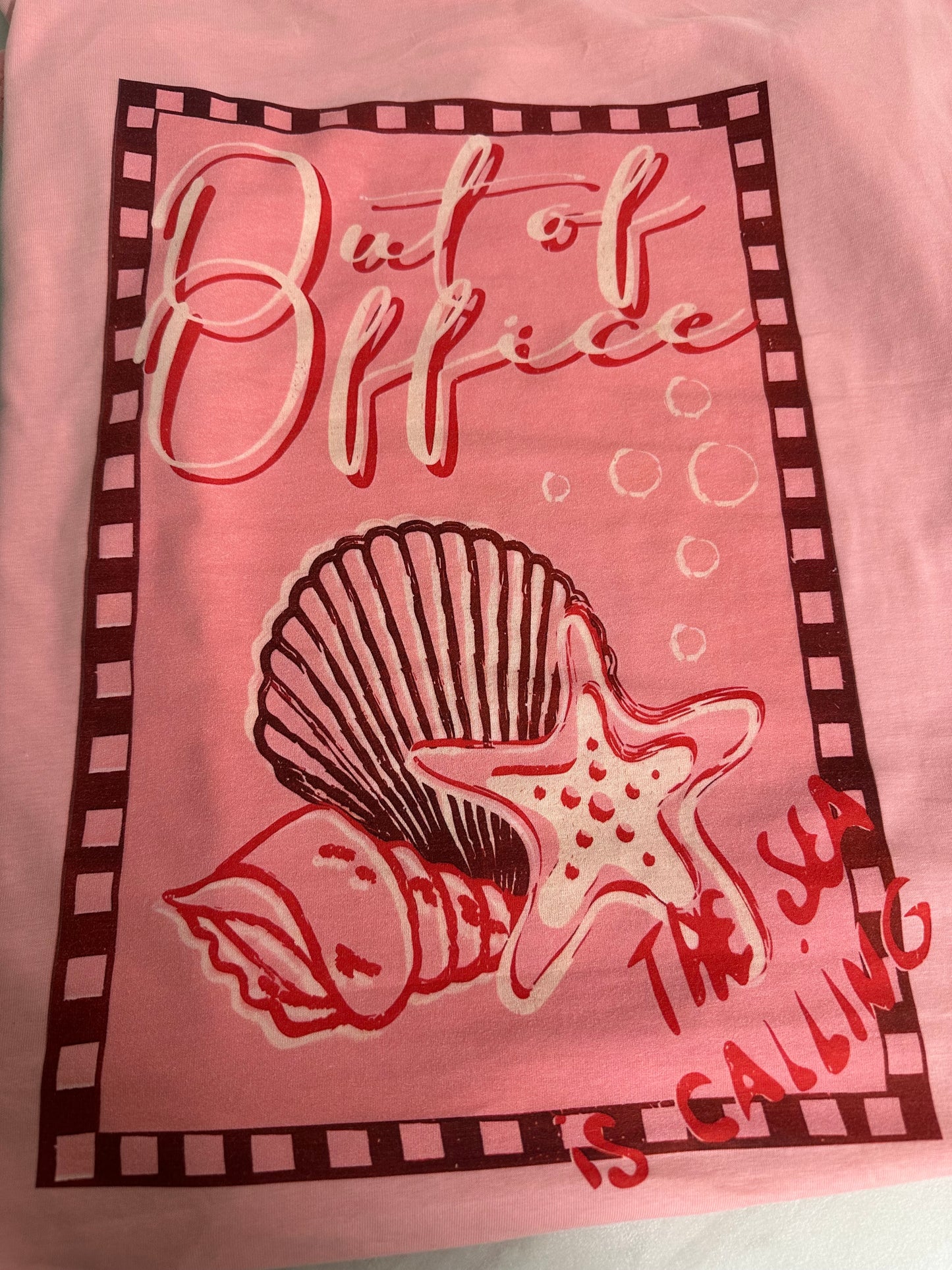 T-SHIRT OUT OF OFFICE - ROSE