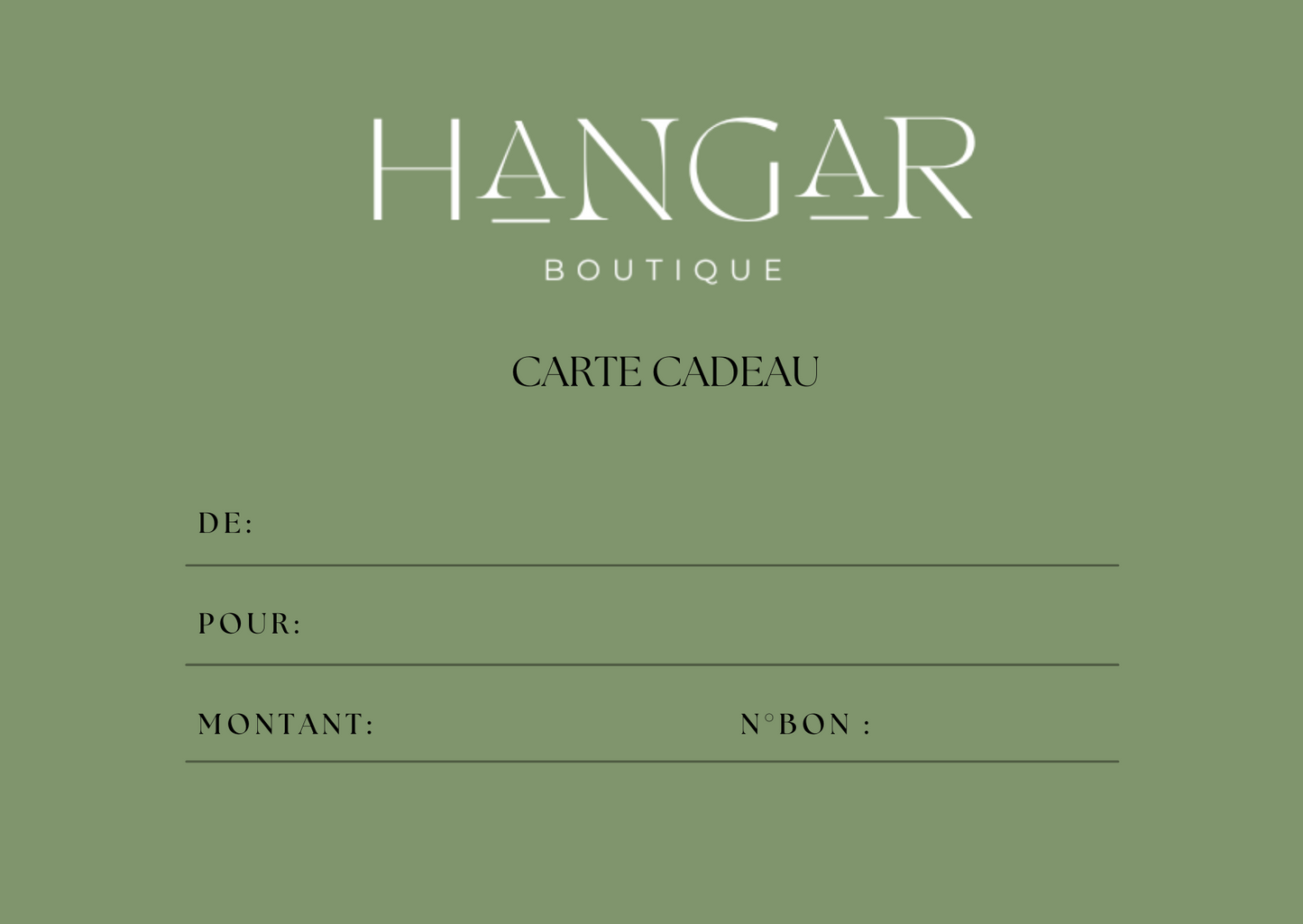 Carte-cadeau Hangar Boutique